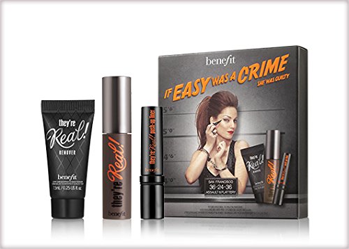 BENEFIT COSMETICS if easy was a crime she was guilty limited edition TRAVEL set of they're real! liner, mascara & remover