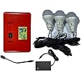 WAISPRO Solar Light System with 3 LED Bulb and Solar Plate (2 pin, for Cellular Phones, Red)