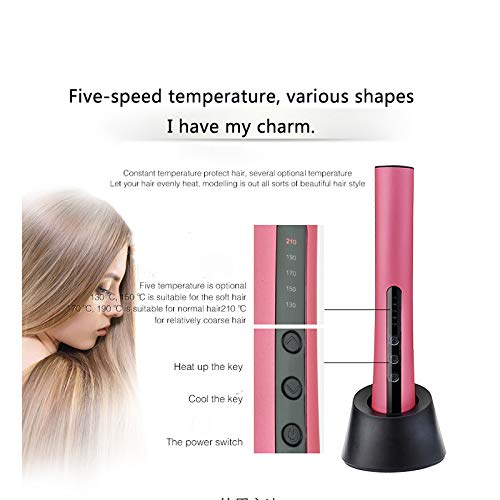 LiKin Hair Straightener Thermostat Straight Hair Detachable Power Cord Electric Splint with Base Perm Mini Hair Curler Easy to Carry