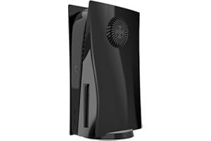 Hzxkqmil Placa Frontal Placas Cubierta para PS5 Consola Disc Edition, Carcasa de Repuesto con Ventilación Placas Laterales Funda ABS Accesorios a Prueba de Golpes para PS5 Consola, Negro Galvánico