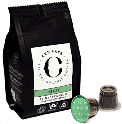 CRU Kafe Nespresso Compatible Pods Organic Fairtrade Coffee - Decaffeinated (36 Pods)