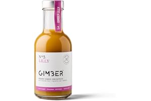 GIMBER N°3 200 ml Lilly – Concentrato di zenzero biologico | Concentrato analcolico di zenzero, frutto della passione, ananas e curcuma | Essenza premium per bevande, cocktail, cocktail e analcolici