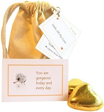 Sweet Nothings - 52 Love Compliment Cards with Chocolate Hearts or Rose Petals. Handmade, Personalized and Perfect for a 2nd Cotton Anniversary. (Chocolate Hearts)