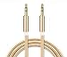 Produktbild ONX3 (Gold) Premium-Qualität Nylon Geflochten 2 Meter Länge Vergoldet 3,5 mm Klinkenstecker Buchse Aux Auxiliary Audio-Kabel für Huawei Honor 3C 4G /Honor 3C Lte