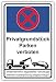 Produktbild Parkverbot Parken verboten Schild Privatgrundstück ANPASSBAR Nr -54- in verschiedenen Größen und Materialien, hier Größe DIN A4 29,5 x 21 cm, Material Kunststoff mit 4 Bohrungen / 4 Schrauben
