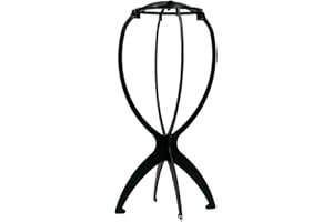 BINQILIN Support de Perruque Pliable Portable Support de Perruque Amovible Outil D'affichage de Perruque pour Stocker Les Perruques et Les Chapeaux（Noir）