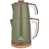 King KCM336 Nihavend &Ccedil;ay Makinesi | 1,7L Su Isıtıcı &amp; 1,2L Demlik | Paslanmaz &Ccedil;elik | Sıcak Tutma Fonksiyonu | Enerji Tasarru