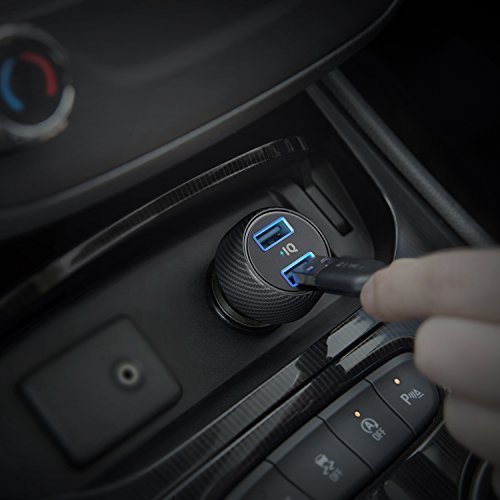 Anker Chargeur Voiture PowerDrive 2 Elite 2 Ports USB 24W Chargeur Allume Cigare avec Technologie PowerIQ pour iPhone XS Max   XR X   8 7   6   Plus   5s  iPad  Samsung Galaxy Note et Autres