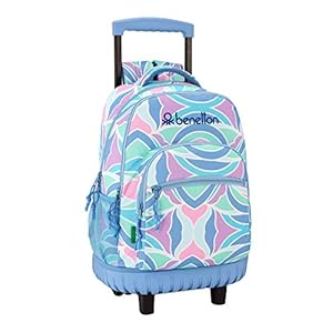 Benetton «Arcobaleno» Oficial Mochila Escolar Grande Con Ruedas 320x140x460mm