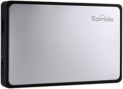 Spinido Hard Disk Enclosure Support UASP SATA III USB 3.0/2.0 Aluminum External Tool-free Box & Mobile Device Optimized For 2.5 Inch SSD and HDD(Silver)