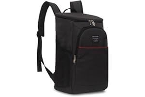 NAJINY Mochila Nevera Isotérmica, Bolsa Térmica de Pícnic Comida de Gran Capacidad Impermeable Ligera Prueba de Fugas, Exterior Familiares la Playa BBQ Almuerzo Picnics Barbacoa Camping Viajes Trabajo, Negro