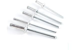 Remaches SUPERTOOL de aluminio Pop Remaches de gran brida, cabeza de cúpula abierta, 2,4/3,2/4/4,8 mm, paquete de 50 (4 x 25 mm)