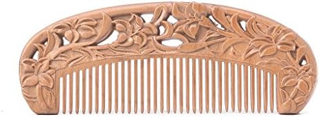 SKYlive Wood Comb , Natural Peach Wood No-static Comb For Beard, Hair (brown 5)