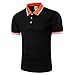 Produktbild Amlaiworld Polos Turn-Down Collar Casual Shirt Tops For Men, Short Sleeve T-Shirt Blouse (XXXXL, Schwarz)
