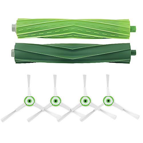 Preisvergleich Produktbild 4 STÜCKE Seitenbürsten + 2 STÜCKE Hauptrollenbürsten Kompatibel mit iRobot Roomba I7 + E5 E6 Staubsauger Ersatzteile Zubehör