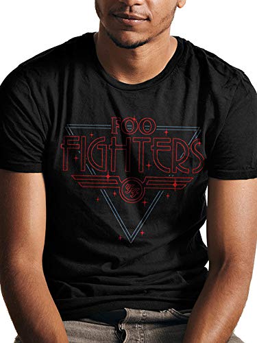 CID Foo Fighters-Disco Outline Camiseta, Negro Black, XX-Large...