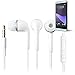 Produktbild In Ear headphones für HTC Desire 650, mit Mikrofon + Lautstärkeregler, weiß | 3,5mm Klinke Ohrstöpsel Kofphörer Ohrstecker stereo headset Universell verwendbare Kopfhörer volume control bass sound