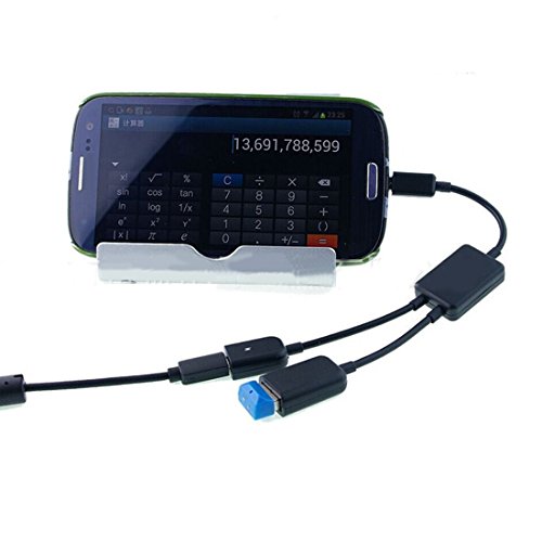 USB-OTG Adapter-Kabel 2in1 Micro USB OTG Hub Adapter für Smartphone / Tablet – z.B. geeignet für Samsung, Lenovo, Asus, Huawei, Amazon, Acer, Microsoft, Sony, LG – Mikro USB Verteiler in Schwarz - 3