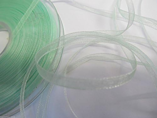 Sheer Organza Ribbon - 25 metre rolls -Peppermint - 10 mm