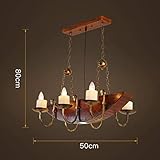 2Cm Größenfehler TJZY Deckenleuchte Retro Boot Holz Kerzenständer Loft Industrie Bar Restaurant Kerzenständer Dekorative Ideen Cafe Internet Kleidung Kleidung Massivholz Licht 50-120 cm Beleuchtung