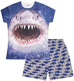 ThePyjamaFactoryShark 3D Short Boys Girls Unisex Cotton Pyjamas Pj 3 to 12 Years Blue
