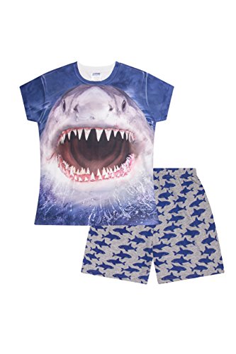 ThePyjamaFactoryShark 3D Short Boys Girls Unisex Cotton Pyjamas Pj 3 to 12 Years Blue