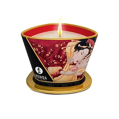 Shunga SHUNGA Bougie de Massage Lueur et Caresse Fraise Vin Pétillant 170 ml