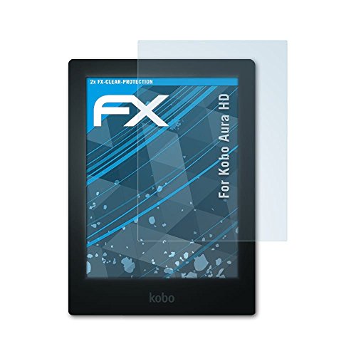 atFoliXScreen Protection Film compatible with Kobo Aura HD Screen Protector, ultra-clear FX Protective Film (2X)