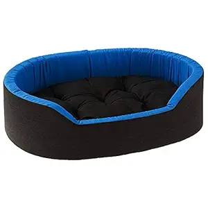 Hiputee Super Soft Reversible Dual Bed for Dog and Cat (Small, Black Blue)