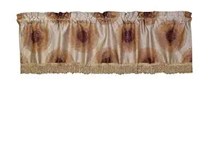 Violet Linen Emblem Vintage Damask Design Window Valance, 60