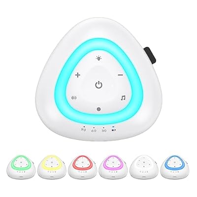 Oqimax White Noise Machine, Portable Sleep Aid Sound Machine With 18 Sounds, 7 Night Light & Breathing Light, 3 Timer Option, Memory Function, Type-c Rechargeable For Aid Meditation, Travel, Office