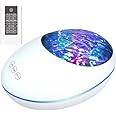 Meneflix Ocean Wave Projector, Lucky Stone Ocean Lights with 12 LED Adjustable Lightness & 8 Lighting Modes, Support Bluetooth Music Speaker Bedside Night Light for Baby Kids Adult Bedroom Living Room