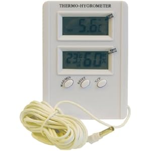Namiba Terra 0707 Digital Thermo-Hygrometer Innen-Außen, Min-Max-Funktion inklusive Batterie, 110 x 70 x 20 mm, weiß