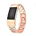 Produktbild Edelstahlarmband,interlock-Verschluss,für Mädchen und Frauen, Stylisch, Volles Edelstahlgitter, Ersatzarmband, Uhrenarmband, Geeignet für Geschenk, elegante,Für Fitbit Charge 2 (Rose Gold)