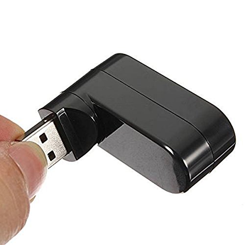 USB 2.0 Hub – SODIAL(R)USB 2.0 Hub Verteiler 3 Ports Highspeed 180 Grad drehbar Splitter Fuer Laptop Notebook PC Computer Schwarz - 3