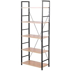 eSituro SSTR0048 Étagère de Rangement en Métal et MDF, Étagère de Cuisine 5 Niveaux,60x28x148cm