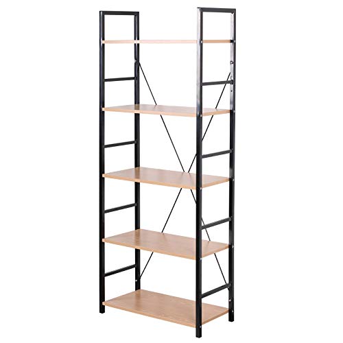 eSituro SSTR0048 Étagère de Rangement en Métal et MDF, Étagère de Cuisine 5 Niveaux,60x28x148cm