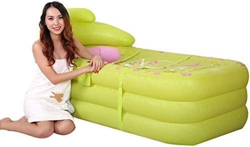DA SHUN CHANG Inflatable Bathtub Adults Bath Tub Thicker Folding Bathtub Plastic Bath Bath Wash Basin Child Bath Bottle Green Pink Bathtub Bathtub ( Color : Green )