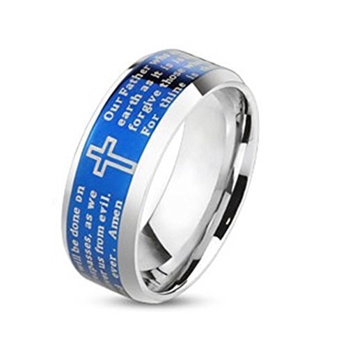 Tapsi's Coolbodyart Anello in acciaio inox con la preghiera 