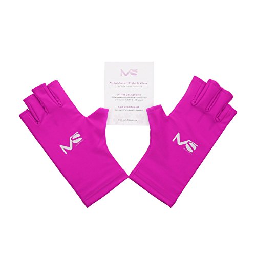 MelodySusie® LYCRA UV Shield Gloves - a Must-Have UV Shield Gloves for UV/LED Nail Lamp Dryer Accessory (Elegant Amethyst)