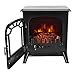 Produktbild Garden Mile tragbar 1.8Kw kW schwarz Retro Oval Holzklotz Verbrenner elektrisch Feuer Herd , freistehend realistisch Flamme EFFEKT Einsatz Feuer Heizer Holz Verbrenner 2 Heizstufen und Öffnung Tür