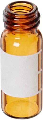 Sun Sri Amber Glass Wide Opening 10-425 Screw Thread Vials, 1.5ml Capacity, 12mm I.D. x 32mm H (Pack of 100)