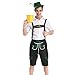 Produktbild Herren Trachten Lederhose Oktoberfest Performance Kleidung Beer Bavarian Kostüm Komplett Set, Trachtenlederhose Mit Trägern, Herren Arbeiter Uniform, Landwirt Spiel Leistung