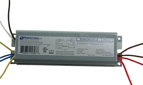 ROBERTSON 3P20131 RSW226CQ120 /A Fluorescent Electronic Ballast for 2 CFQ26W/G24q CFL Lamps, Preheat Rapid Start, 120Vac, 50-60Hz, Normal Ballast Factor, NPF (Successor to ROBERTSON 3P20035 RSO226CQ120 /A - Please confirm all specifications to our datasheet).