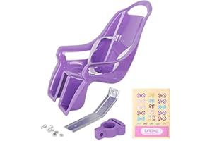 HILAND DRBIKE Asiento Infantil para Muñecas, Accesorios de Bicicletas para Niñas con Pegatina de Bricolaje, Violet/Rosa