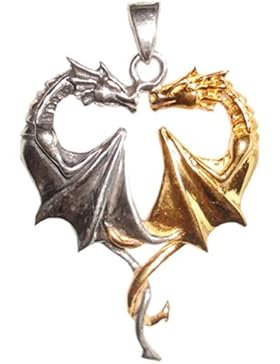 Drachen Herz Amulett Anhänger Talisman Anne Stokes mit Halskette - Unendliche Liebe