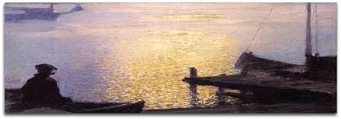 Pothast_edward_along_the_mystic_river_150 cm_- x 50 Wall Picture on Canvas, Original Painting Old Master