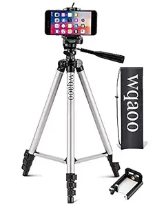 Wqaoo 3110 Aluminium Adjustable Portable and Foldable Tripod Stand Mobile Clip and Camera Holder