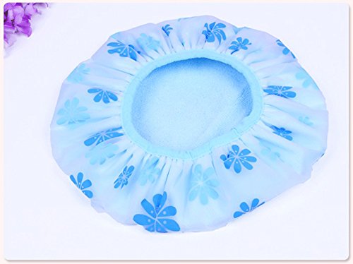 Meta-U Women Elastic Waterproof Reusable Shower Cap (Double layers)