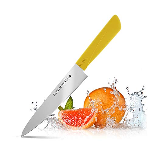 Cuchillo Japones - Cuchillos de Cocina Profesionales - Acero Inoxidable - Cuchillo Multiuso para Carne Pescado y Verduras - Cuchillo Cebollero Profesional - Plastico Color - de Japon, Multiuso 15 cm